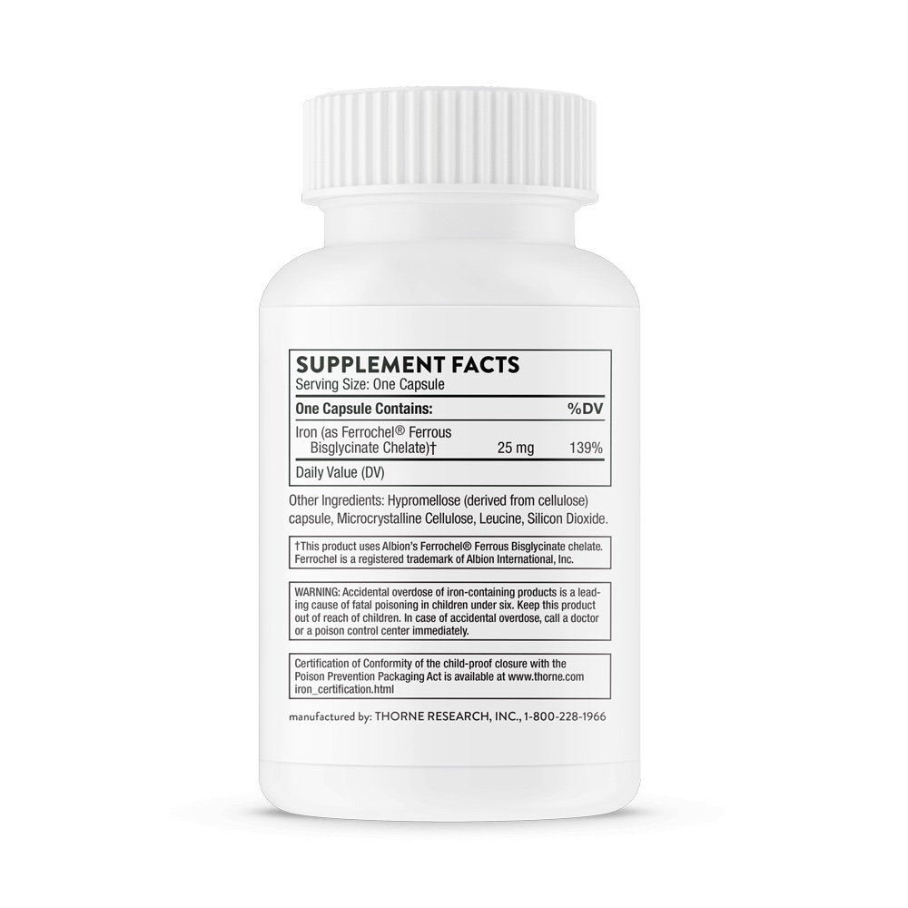 Thorne Iron Bisglycinate, 25 mg - 60 ct